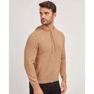 Men's Lightweight Hooded Sweater in Camel